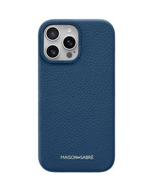 Maison De Sabre Leather Phone Case Iphone 16 Pro Max - Blue