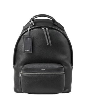 Sandro Coated Canvas Backpack - Black