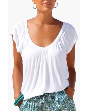Lascana Casual V-Neck Top - White