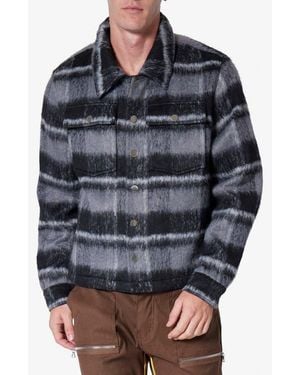 MNML Textured Stripe Shirt Jacket - Gray