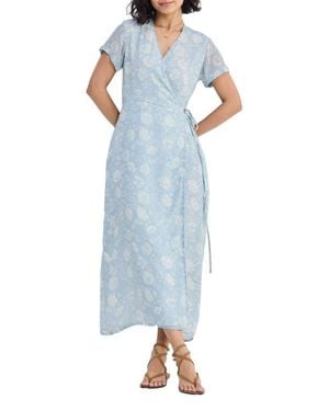 REISTOR Maxi Wrap Dress - Blue