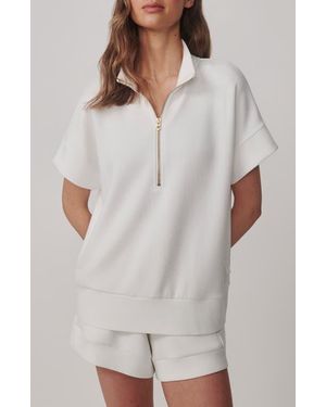 Varley Ritchie Short Sleeve Half Zip - White