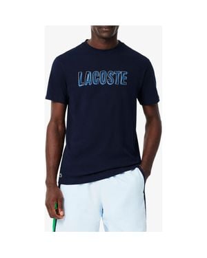 Lacoste Logo Regular Fit Performance Graphic T-Shirt - Blue