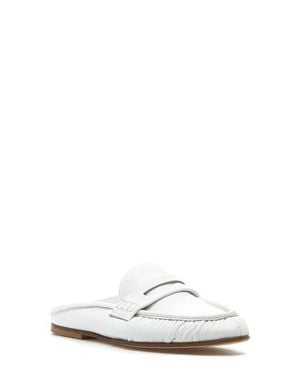 275 Central Vivien Penny Loafer Mule - White