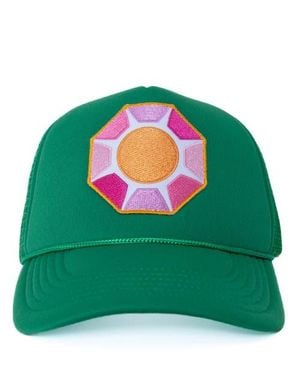Sunshine Society Solitaire Sun Trucker Hat, Big Kid - Green
