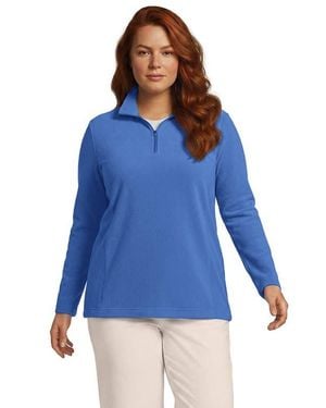 Lands' End Anyweather Fleece Quarter Zip Pullover - Blue
