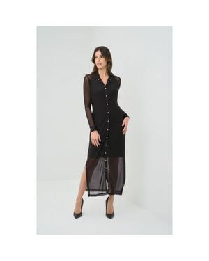 Anatomie Colette Mesh Overlay Dress - Black
