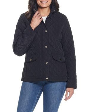 Gallery Quilted Stand Collar Jacket - Blue
