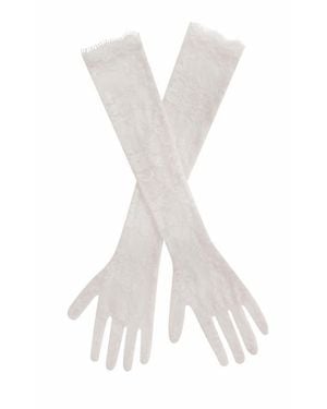Miss Circle Rae Lace Opera-Length Gloves - White