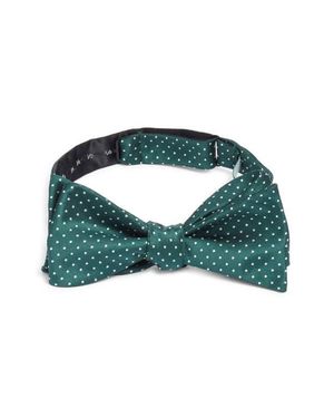CLIFTON WILSON Polka Dot Silk Bow Tie - Green