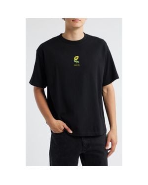 Percival Nature Reserve Oversize Organic Cotton Graphic T-Shirt - Black
