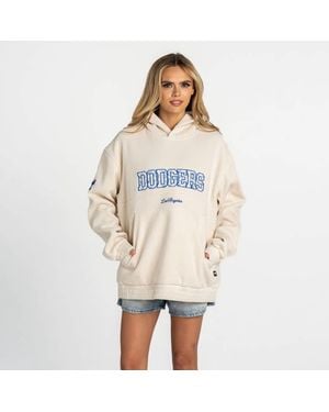 The Wild Collective Los Angeles Dodgers Oversized Cord Hoodie - Natural