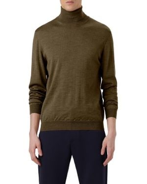 Bugatchi Sawyer Merino Wool Turtleneck Sweater - Brown