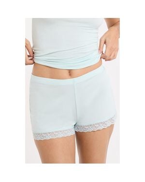 Etam Kitty Lace Trim Shorts - White