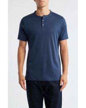 Robert Barakett Georgia Solid Henley Shirt - Blue