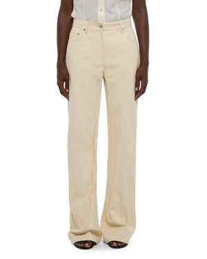 Helmut Lang Metallic Crusable Bootcut Jeans - Natural