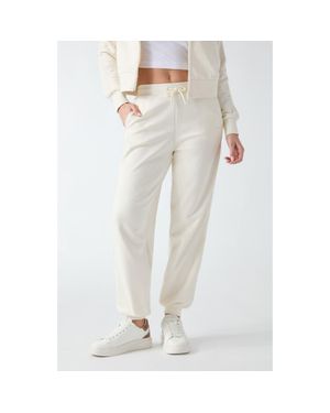 Guess Phoebe High Rise Stripe Sweatpants - White