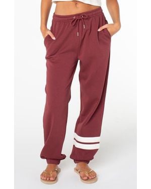 Roxy Sunset Stripe Sweatpants - Red