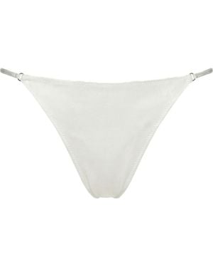 Mers Silk Silky Pure Fuchsia Silk Thong Adjustable Minimal G-String - Pink
