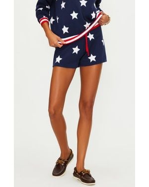 Beach Riot Balboa Star Knit Cover-Up Shorts - Blue