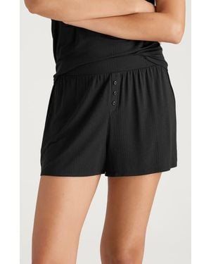 Tommy John Luxe Rib Pajama Shorts - Black