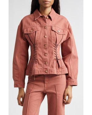 Ulla Johnson The Naomi Denim Trucker Jacket - Red