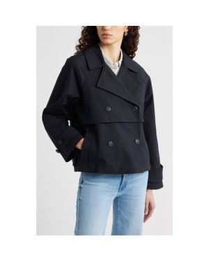 Nordstrom Stretch Cotton Trench Coat - Black