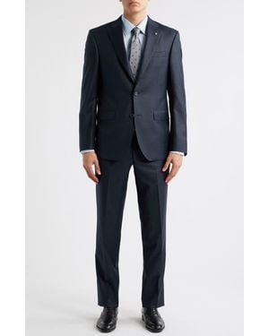 Jack Victor Stacey Trim Fit Solid Stretch Super 110S Suit - Blue