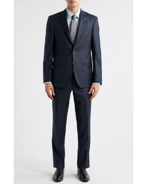 Jack Victor Stacey Trim Fit Solid Stretch Super 110S Suit - Blue