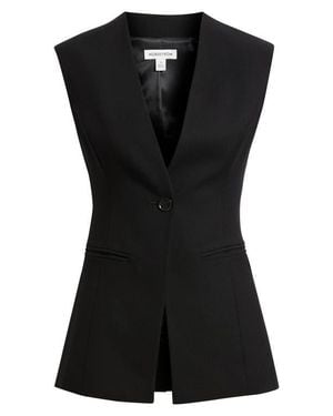 Nordstrom Textured One-Button Vest - Black