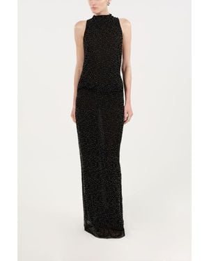 Nocturne Stone-Embellished Maxi Dress - Black