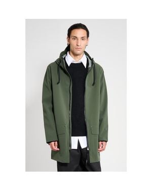 Stutterheim Stockholm Patch Matte Raincoat - Green