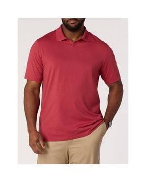 Oak Hill by DXL Big & Tall 37.5 Technology Notched Performance Polo Shirt - Red
