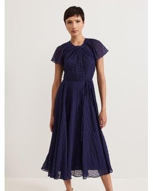 Phase Eight Gwen Pleated Textured Dress - Blue