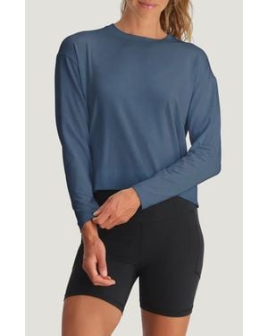 Free Fly Shade Crossover Long Sleeve Top - Blue