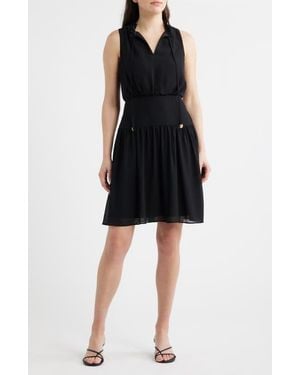 Vince Camuto Soufflé Chiffon Sleeveless Dress - Black