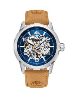 Timberland Montville Automatic Leather Strap Watch, 46Mm - Blue