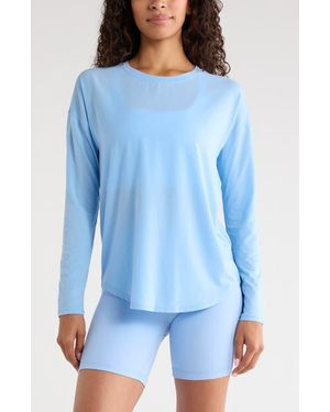 Zella Breathe Long Sleeve Performance T-Shirt - Blue