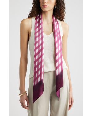 Nordstrom Floral Print Silk Skinny Scarf - Red