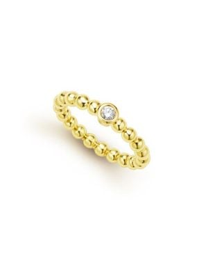 Lagos Caviar Diamond Ring - Metallic