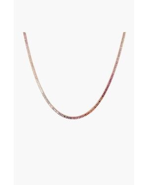 AUrate New York Ombré Baguette Tennis Necklace - Metallic