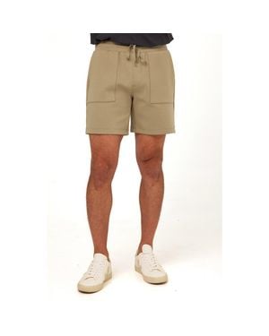 Threads For Thought Jaxson Peached Stretch Organic Cotton Blend Shorts - Natural