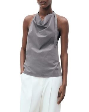 Mango Drape Halter Top - Gray