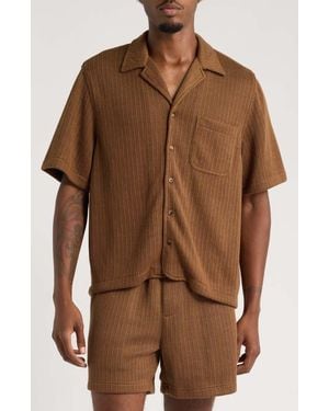 RIZORT Hunter Knit Camp Shirt - Brown