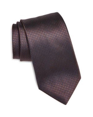 Canali Neat Silk Tie - Brown