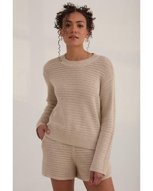 KADA The Open Knit Long Sleeve Sweater - Natural