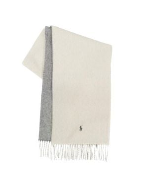 Polo Ralph Lauren Classic Double Faced Recycled Wool Scarf - White