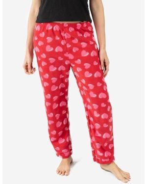 Leveret Fleece Holiday Pajama Pants - Red