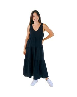 Poplinen Teresa Tiered Tank Dress - Blue