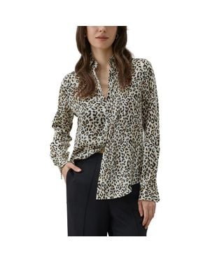 LILYSILK Leopard Print Silk Shirt - Gray